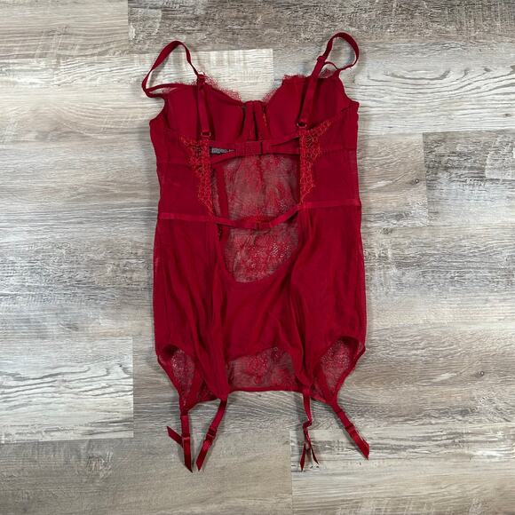 Vintage Y2K Victoria’s Secret Red Lace Bustier Corset - 36D - Picture 5 of 6